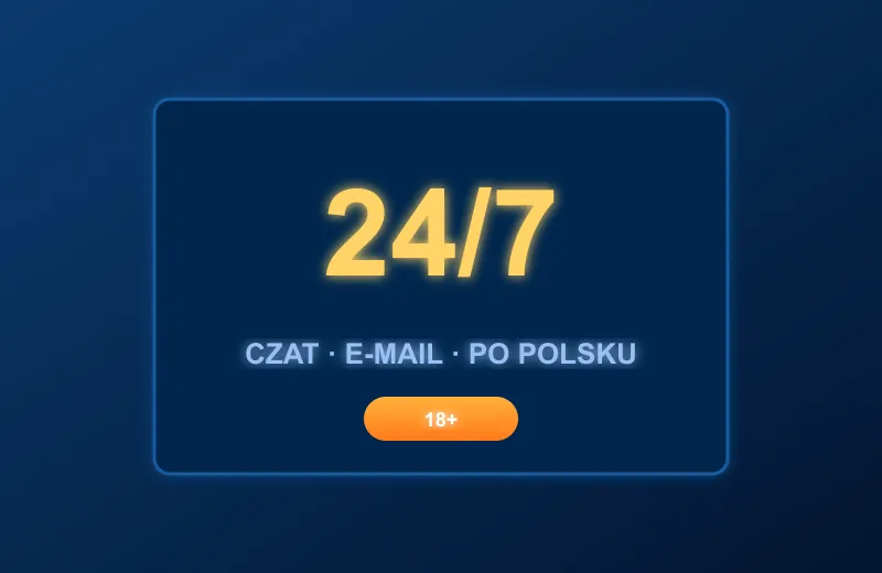 Neonowy napis 24/7 i oznaczenie 18+ – zasady kasyna AMPM
